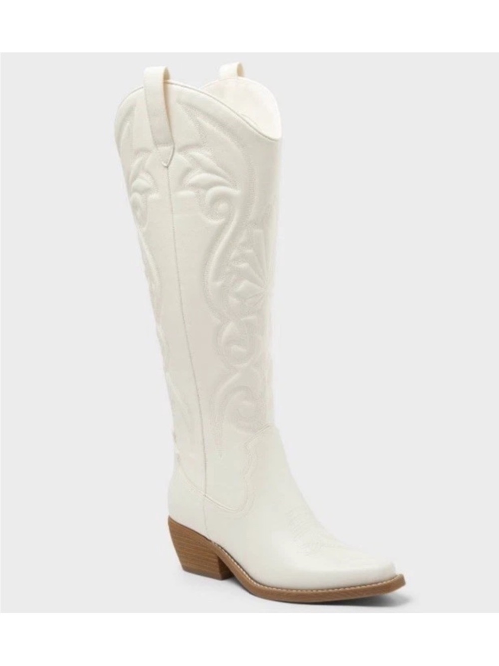 White Women's Tall Western Boot - Classic Embroidered Style